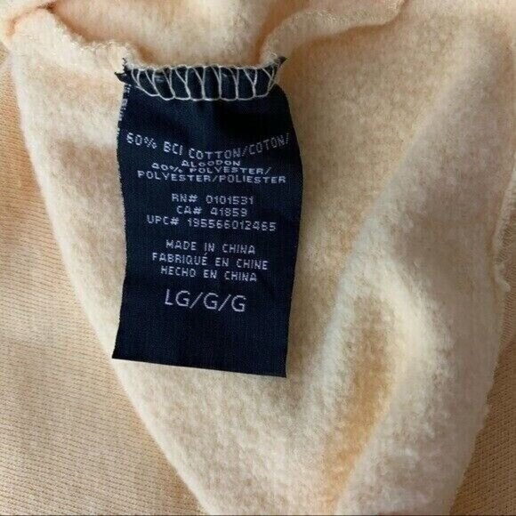 Mad Engine Love New Jersey Graphic Sweatshirt Yellow Long Sleeve Pullover Large - Picture 6 of 6